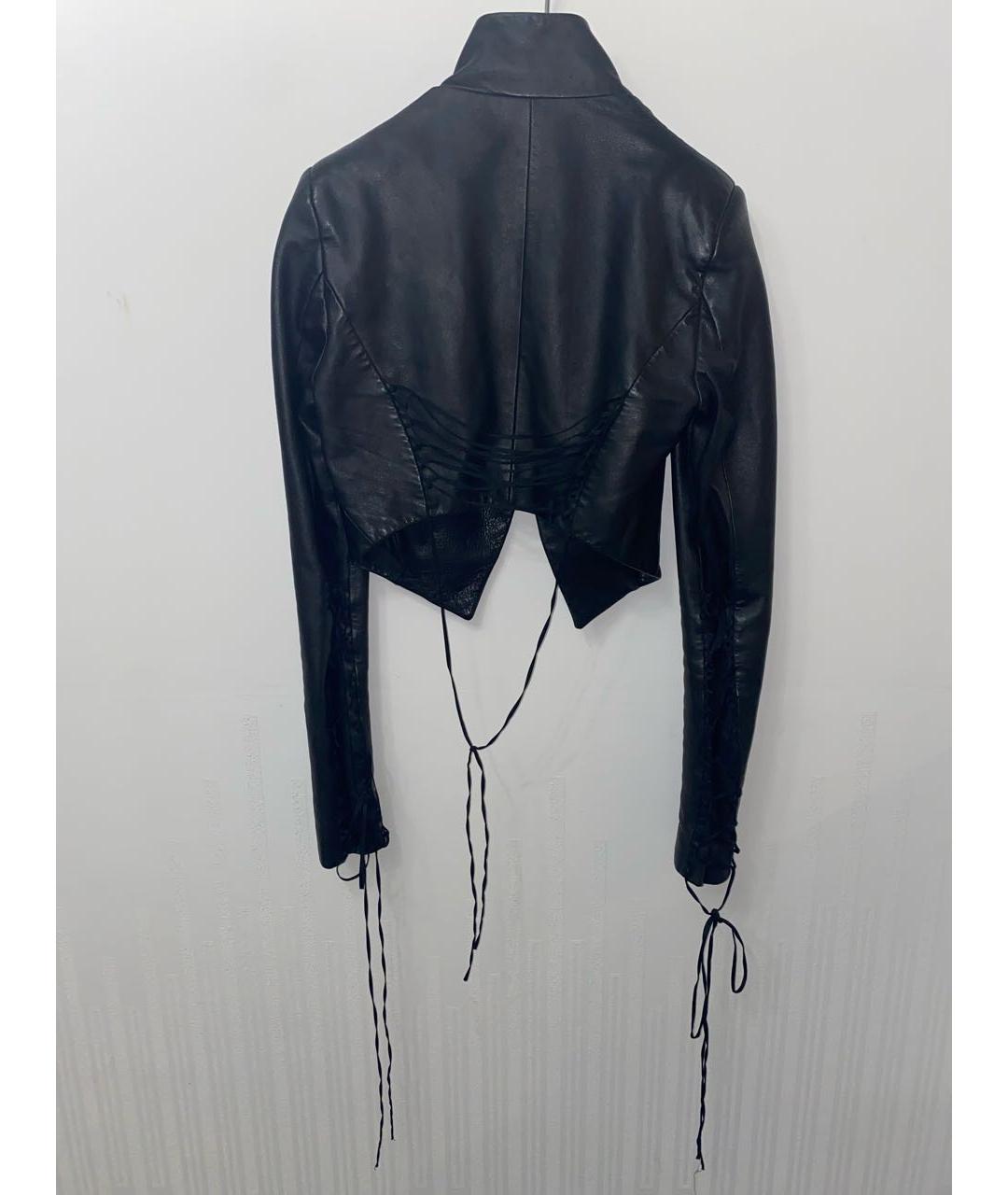 HAIDER ACKERMANN Черная кожаная куртка, фото 2