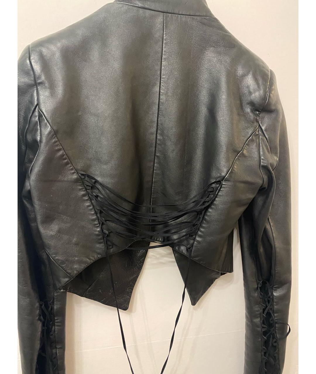 HAIDER ACKERMANN Черная кожаная куртка, фото 3