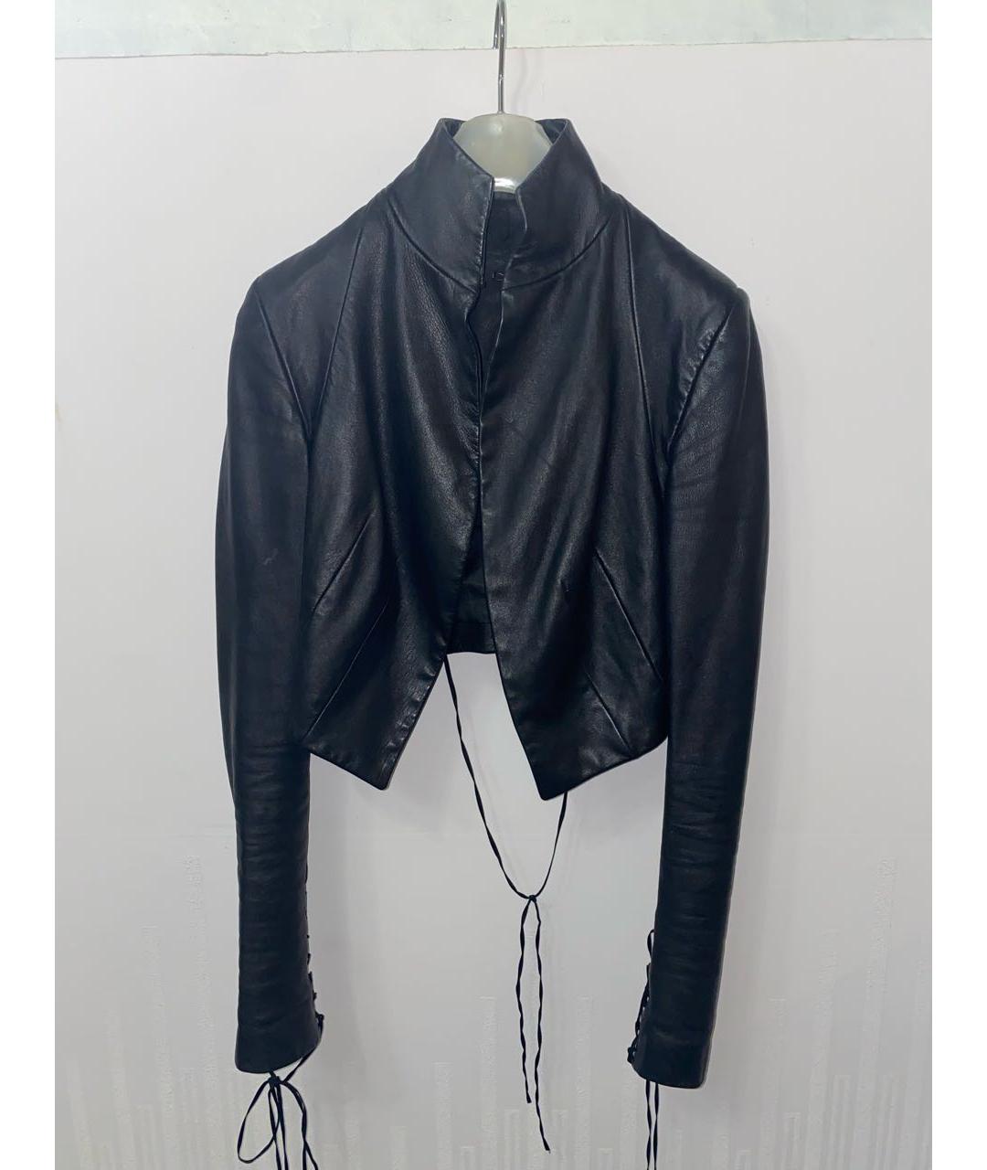 HAIDER ACKERMANN Черная кожаная куртка, фото 8
