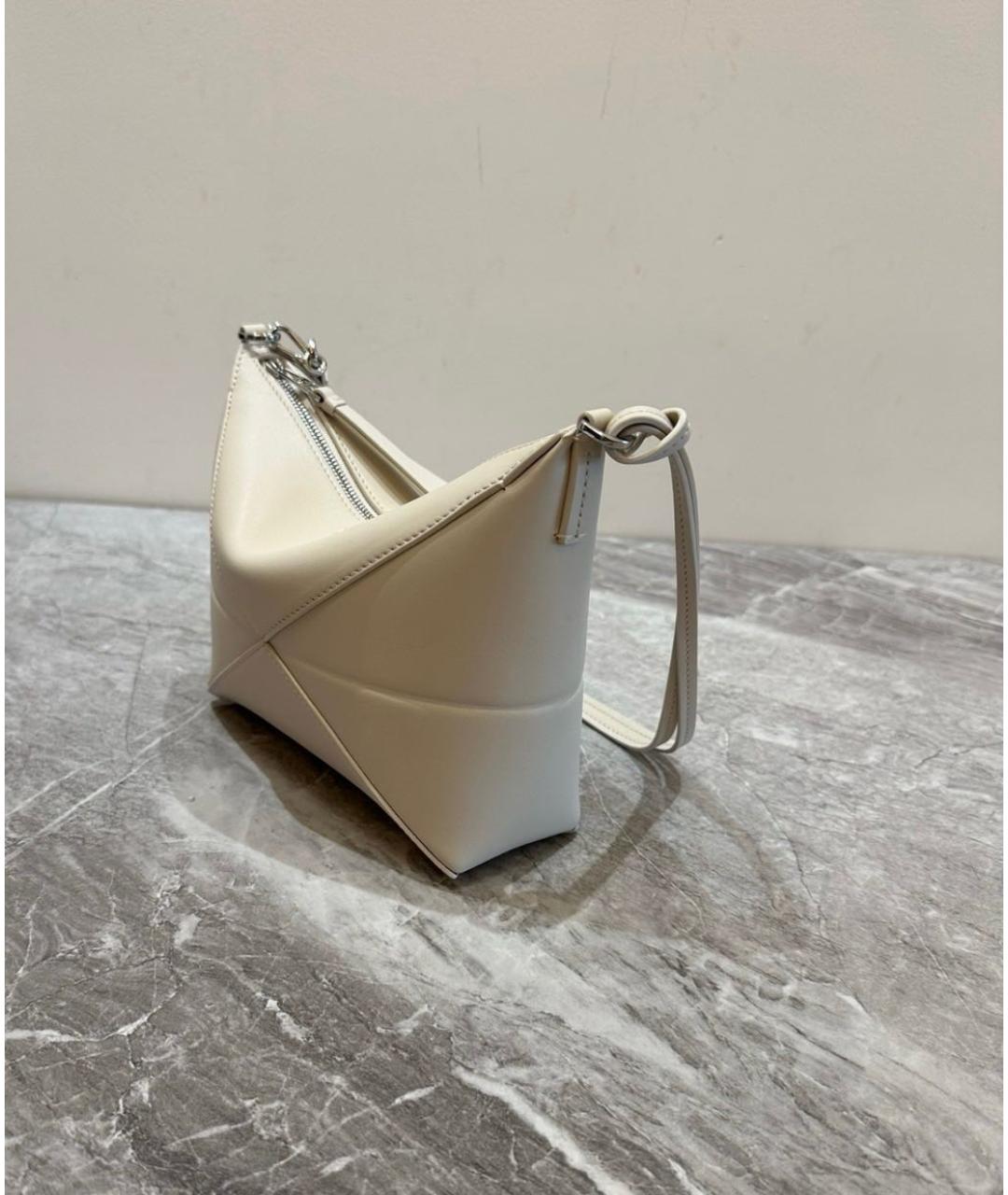 LOEWE Бежевая кожаная сумка через плечо, фото 3