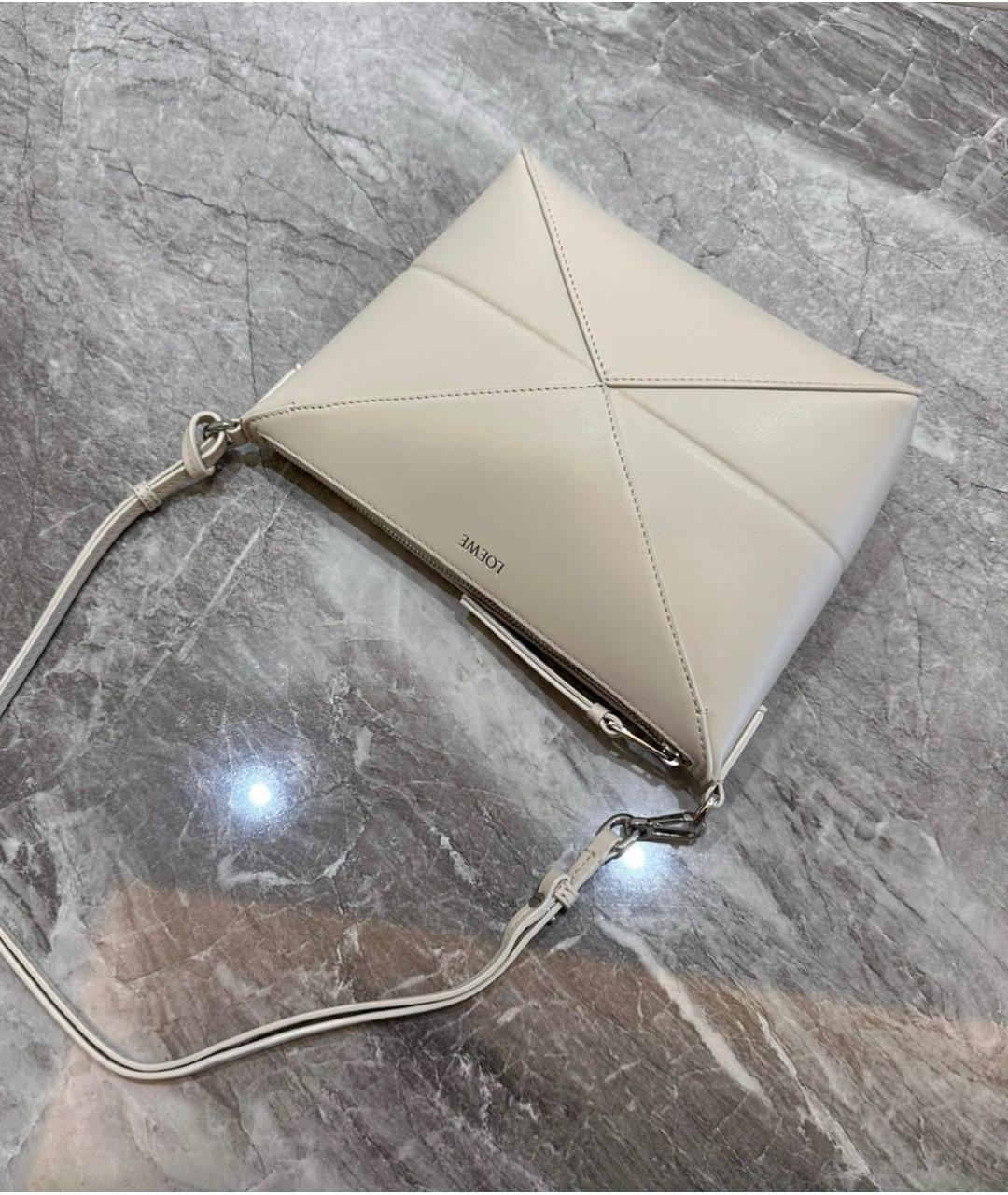 LOEWE Бежевая кожаная сумка через плечо, фото 4