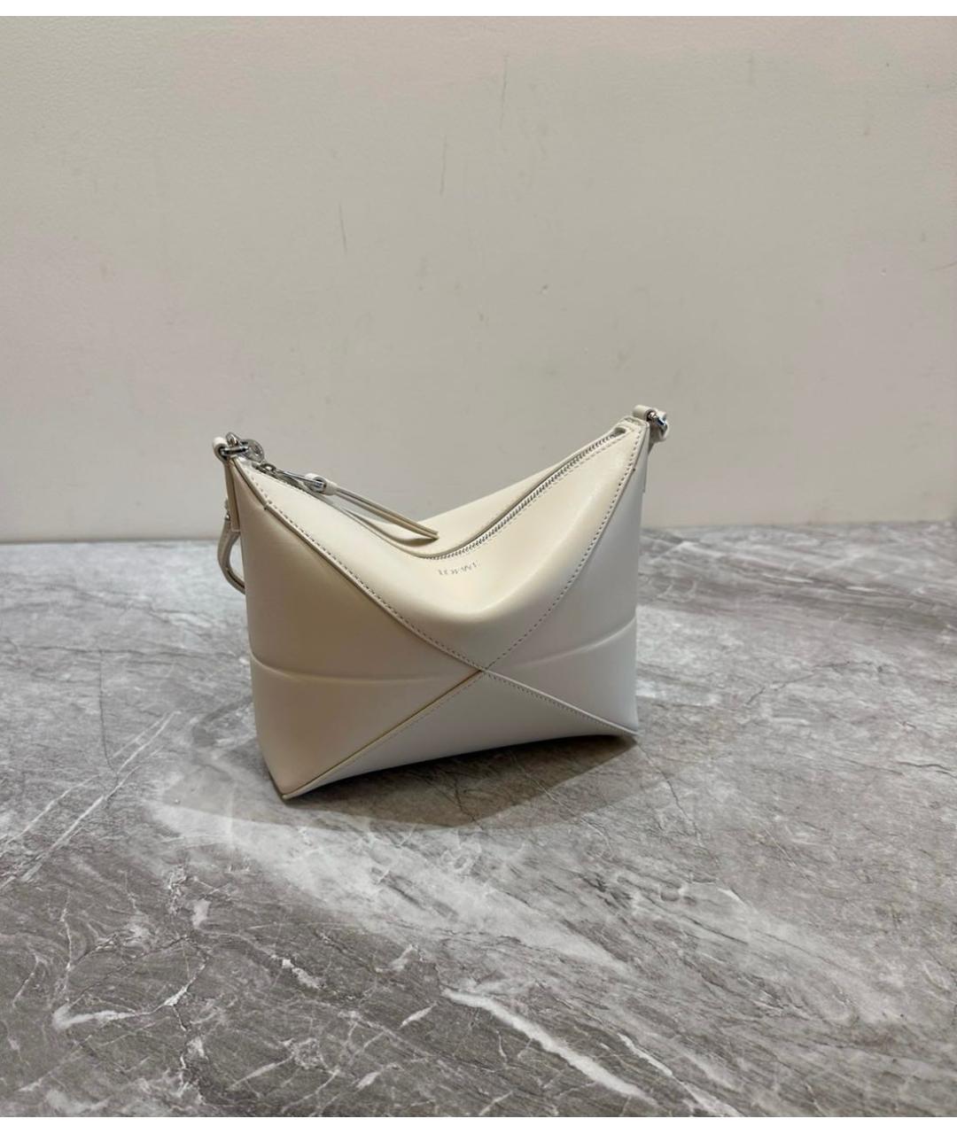 LOEWE Бежевая кожаная сумка через плечо, фото 2