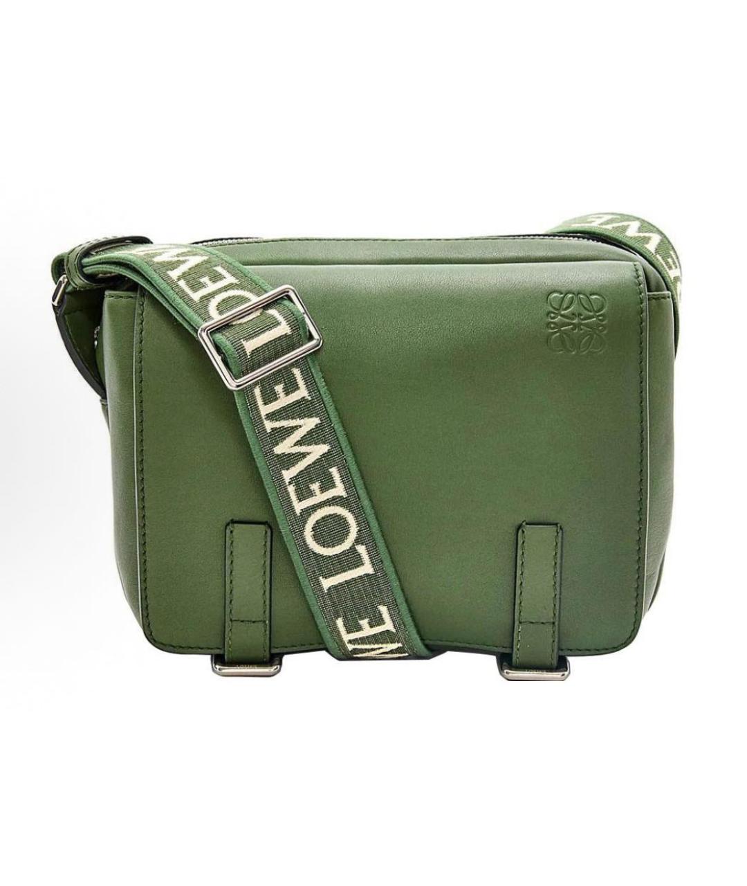 LOEWE Зеленая кожаная сумка через плечо, фото 4