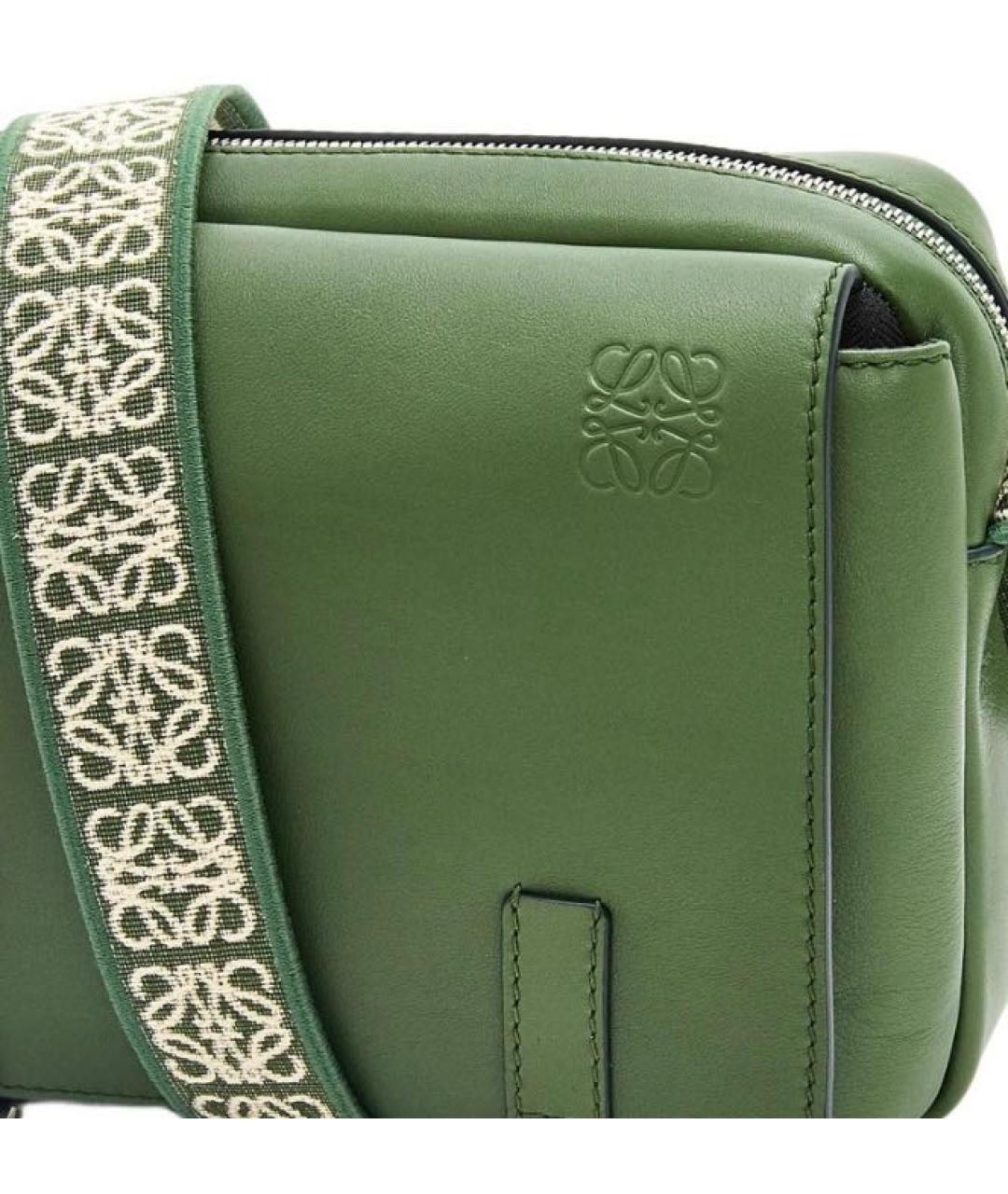 LOEWE Зеленая кожаная сумка через плечо, фото 2