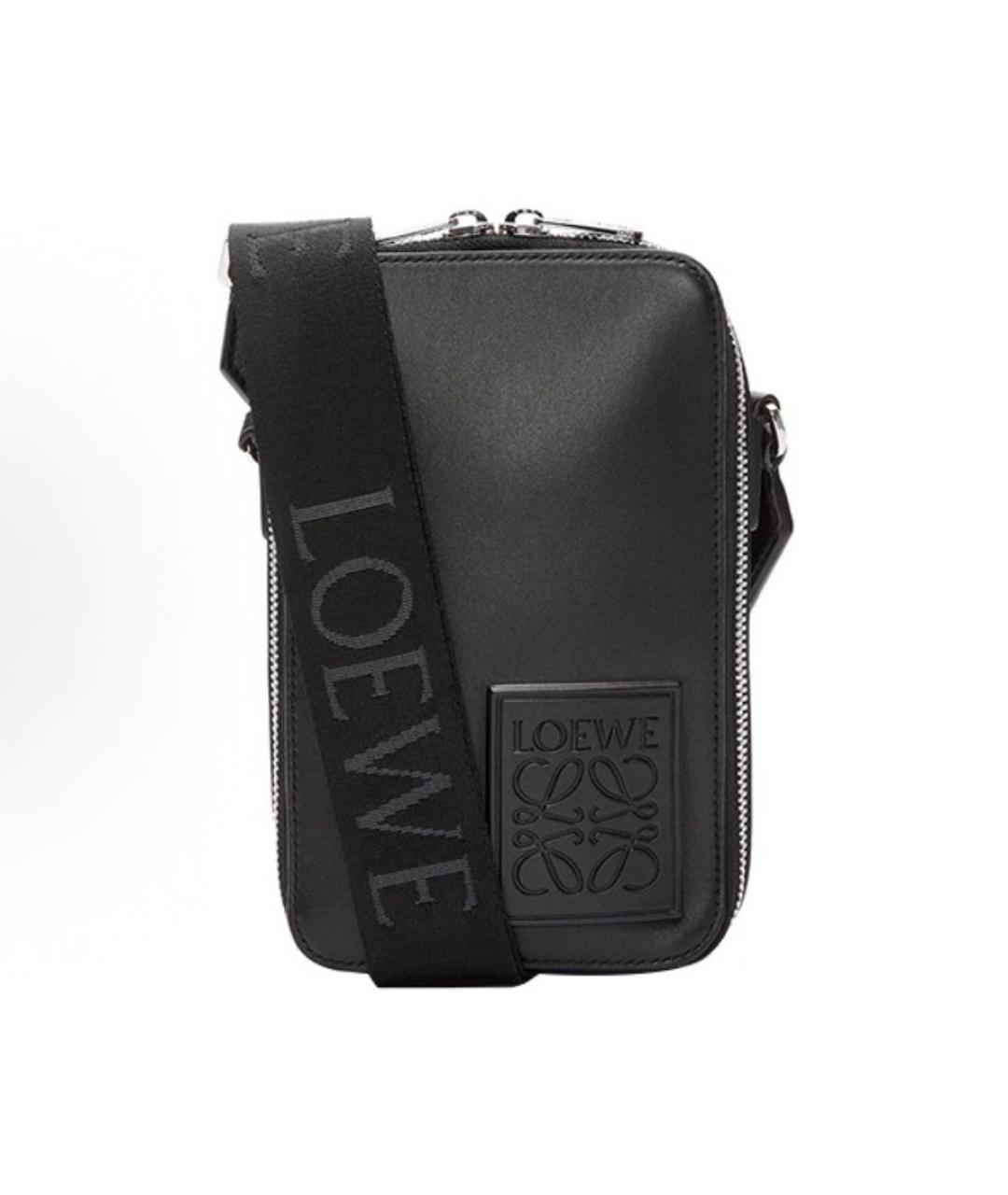 LOEWE Черная кожаная сумка на плечо, фото 4