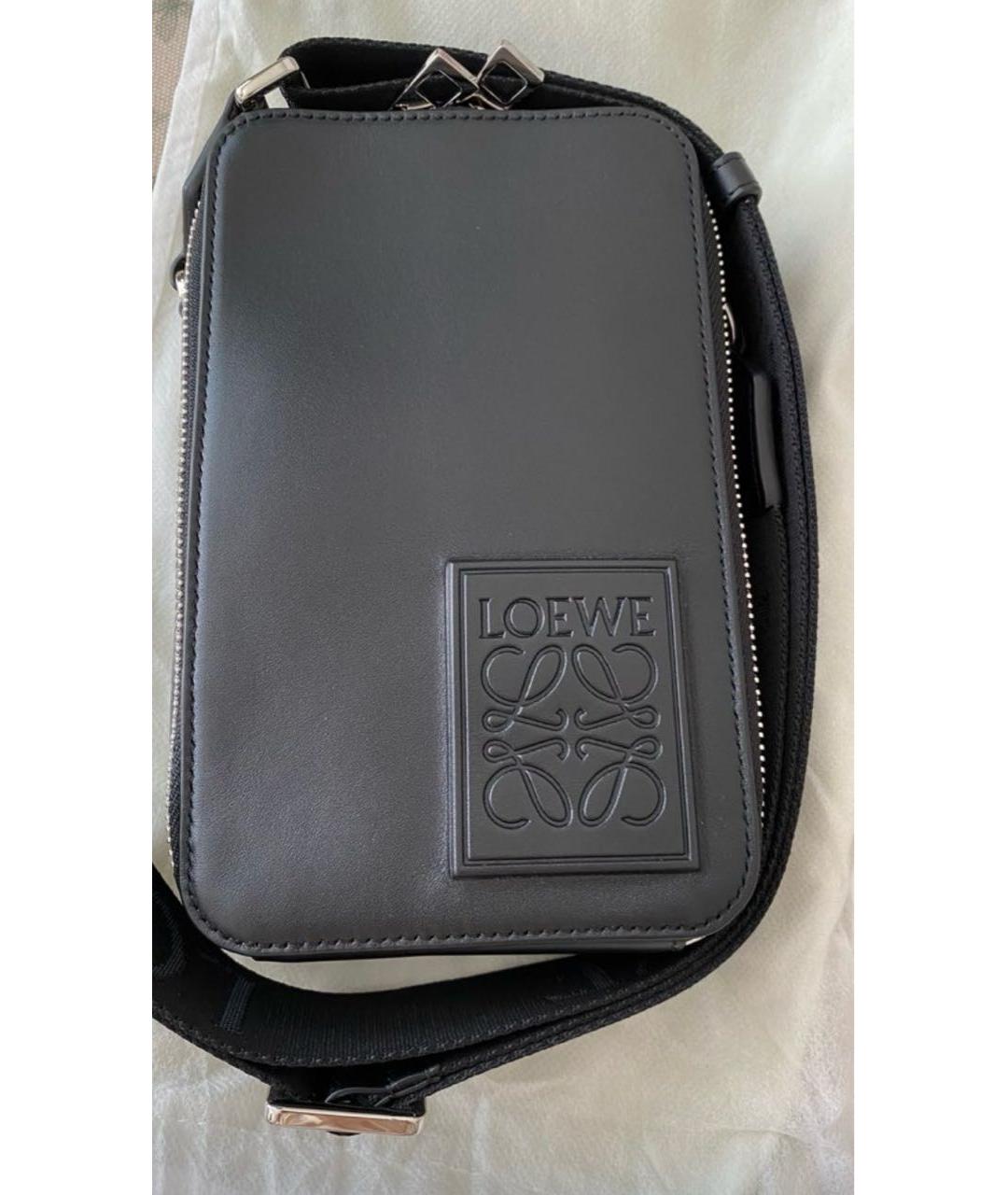 LOEWE Черная кожаная сумка на плечо, фото 3