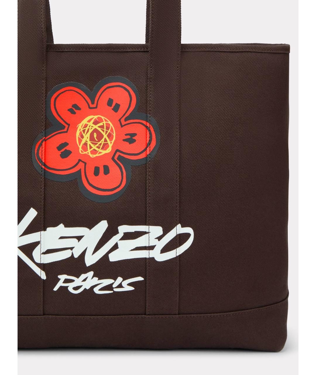 KENZO Коричневая хлопковая сумка тоут, фото 5