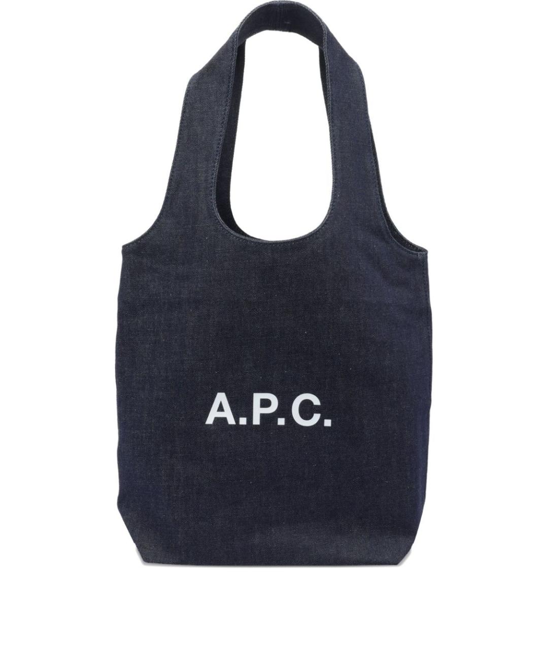 A.P.C. Темно-синяя деним сумка тоут, фото 1