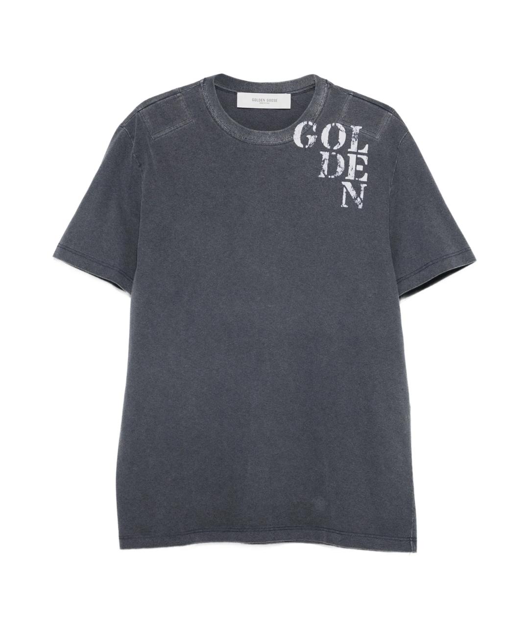 GOLDEN GOOSE DELUXE BRAND Синяя хлопковая футболка, фото 1