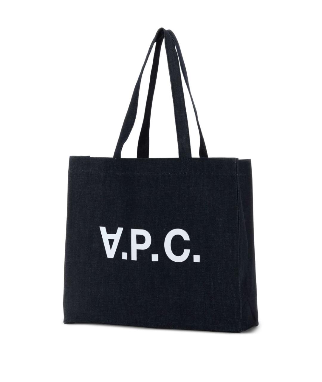 A.P.C. Темно-синяя деним сумка тоут, фото 3