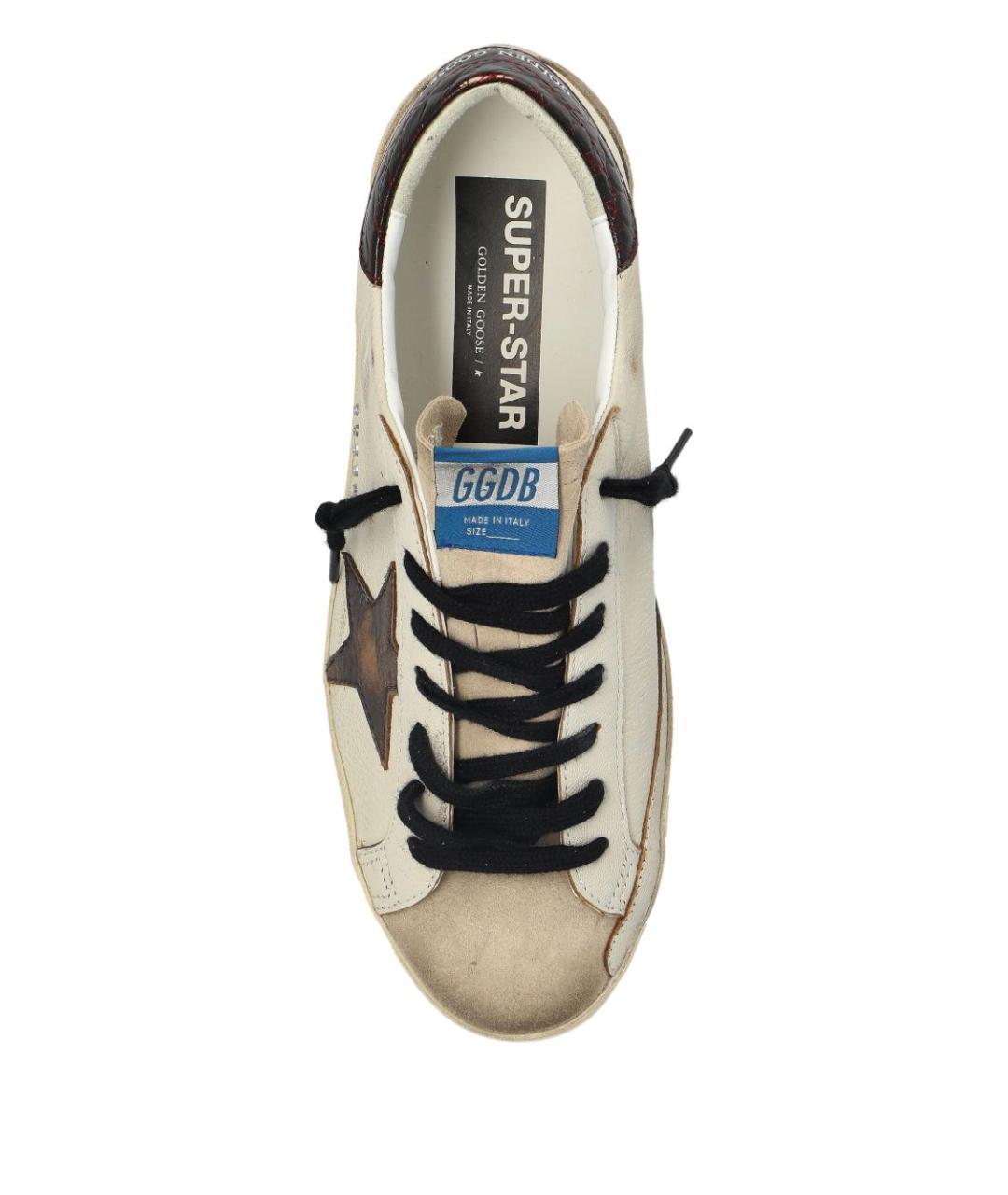 GOLDEN GOOSE DELUXE BRAND Бежевые кожаные низкие кроссовки / кеды, фото 4