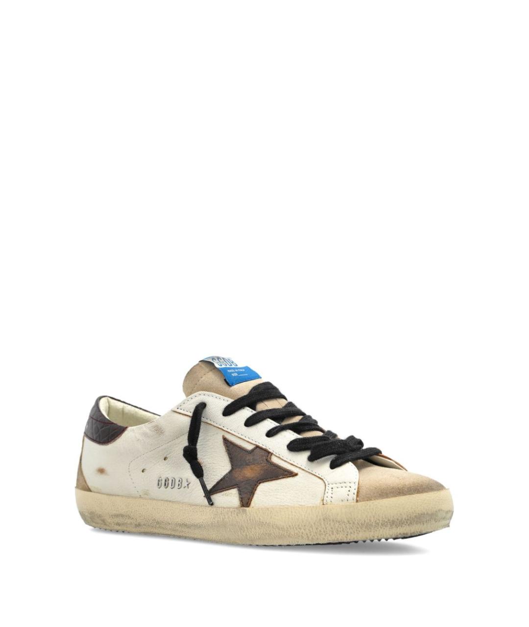 GOLDEN GOOSE DELUXE BRAND Бежевые кожаные низкие кроссовки / кеды, фото 2