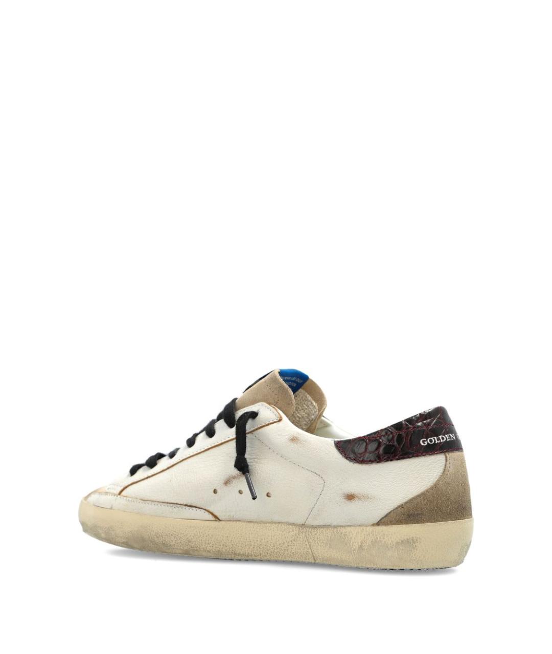 GOLDEN GOOSE DELUXE BRAND Бежевые кожаные низкие кроссовки / кеды, фото 3