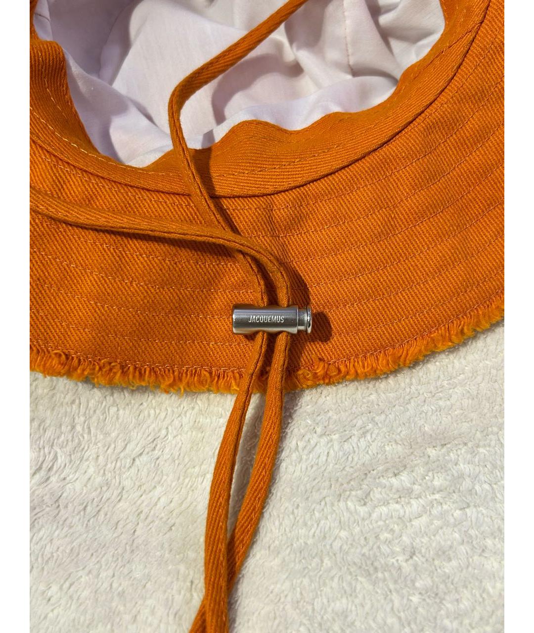 JACQUEMUS Оранжевая хлопковая панама, фото 5