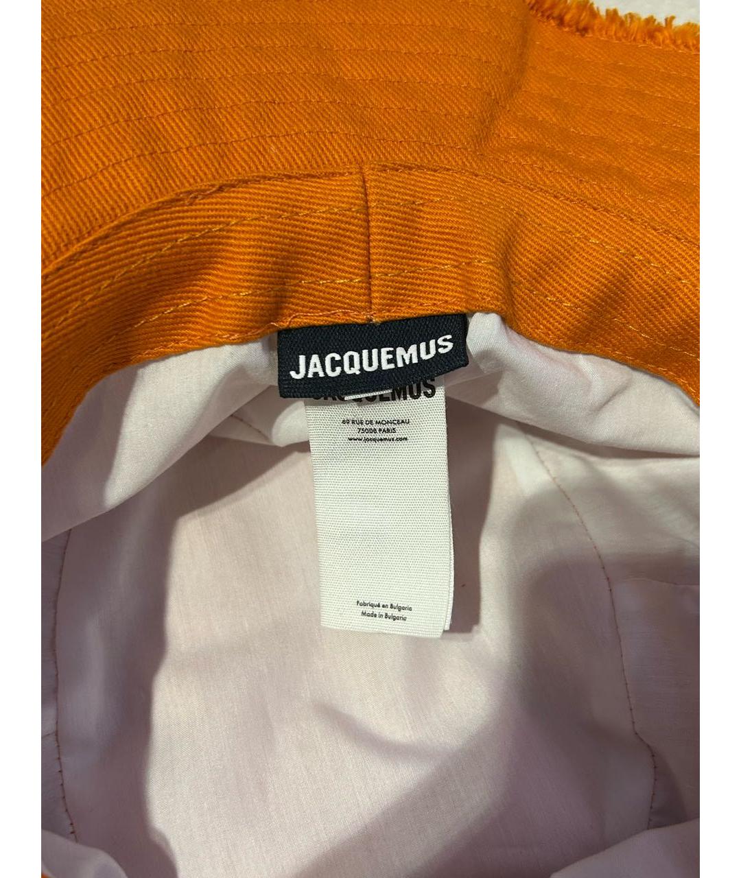 JACQUEMUS Оранжевая хлопковая панама, фото 7