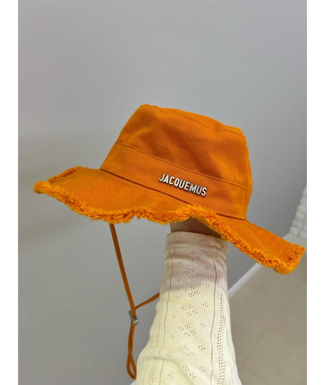 JACQUEMUS Оранжевая хлопковая панама, фото 2
