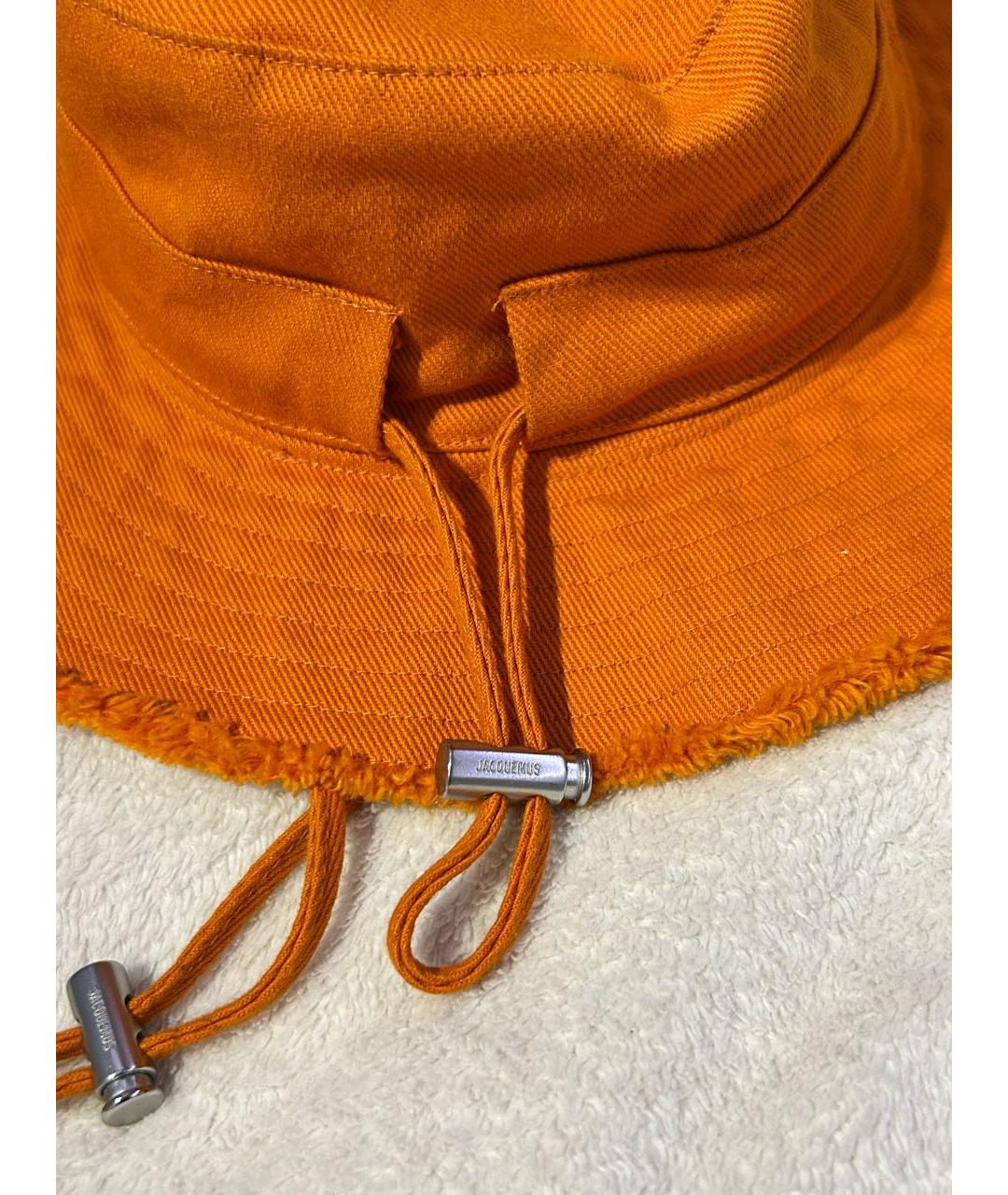 JACQUEMUS Оранжевая хлопковая панама, фото 4