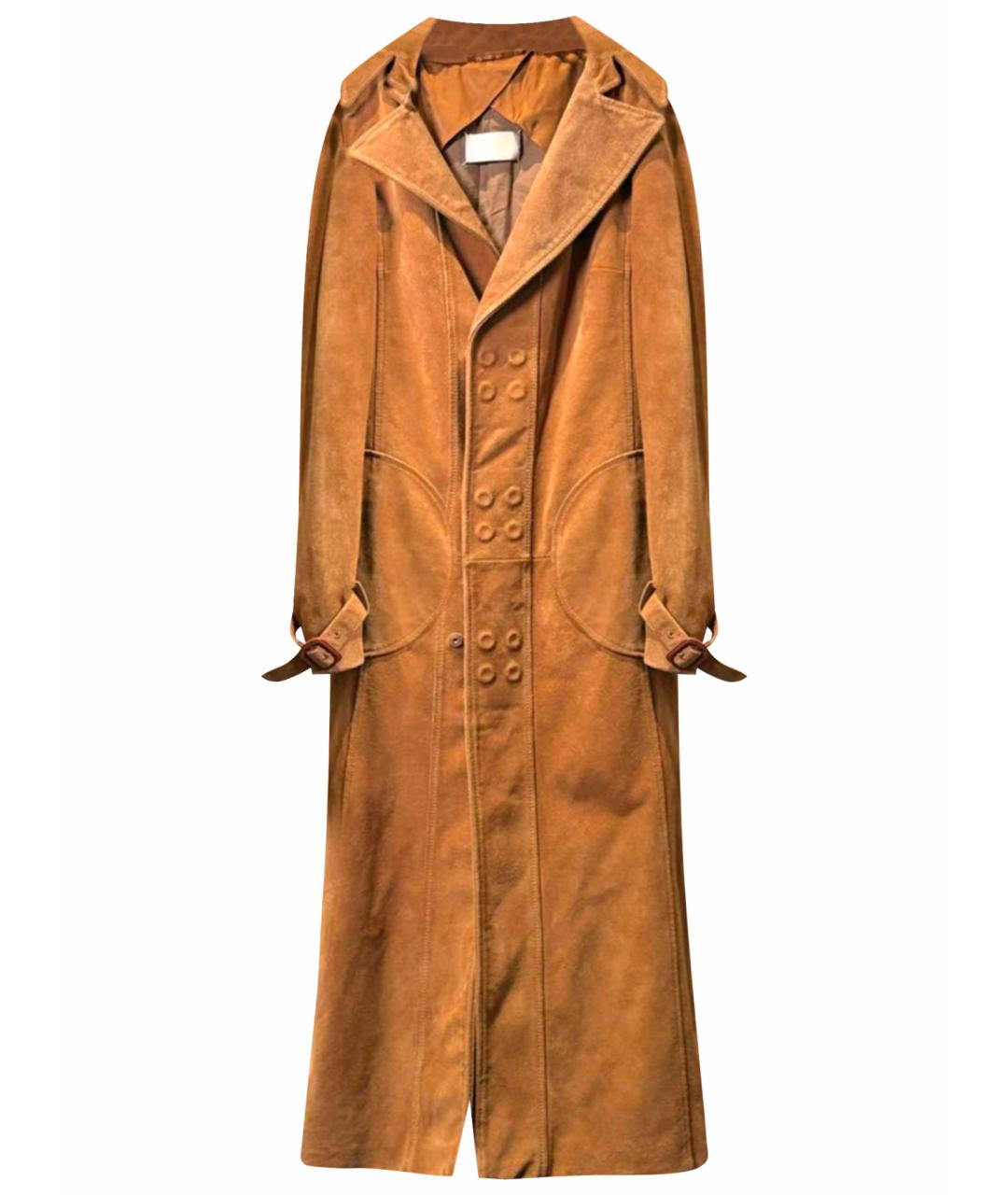 MAISON MARGIELA Оранжевое замшевое пальто, фото 1