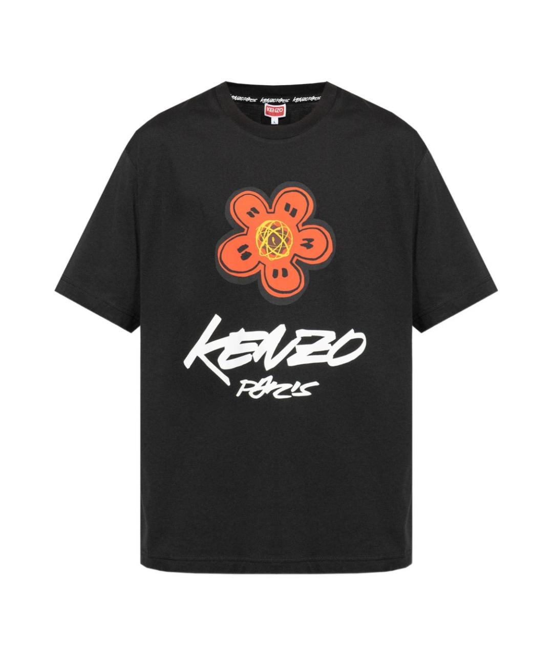 KENZO Черная хлопковая футболка, фото 1