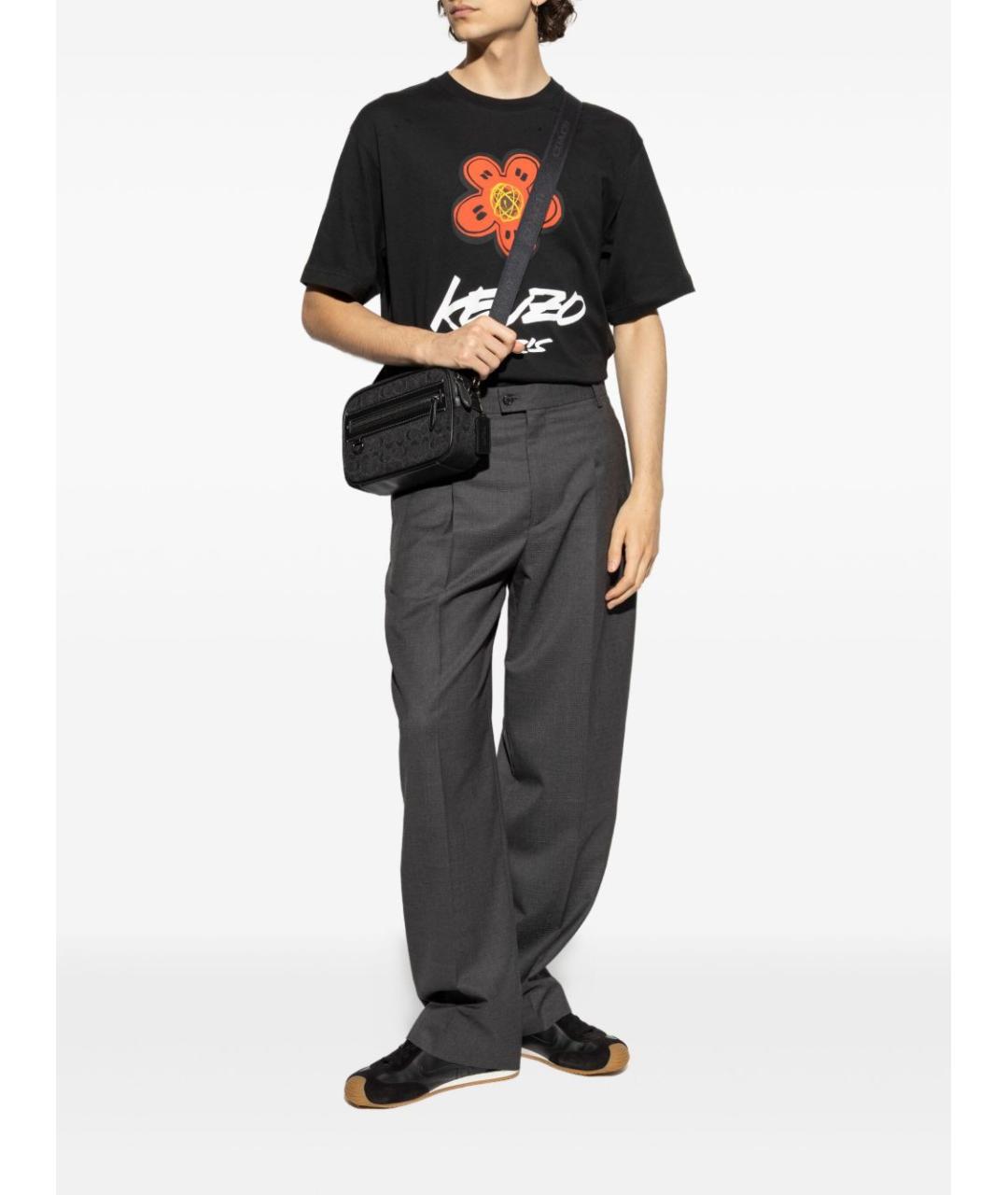 KENZO Черная хлопковая футболка, фото 2