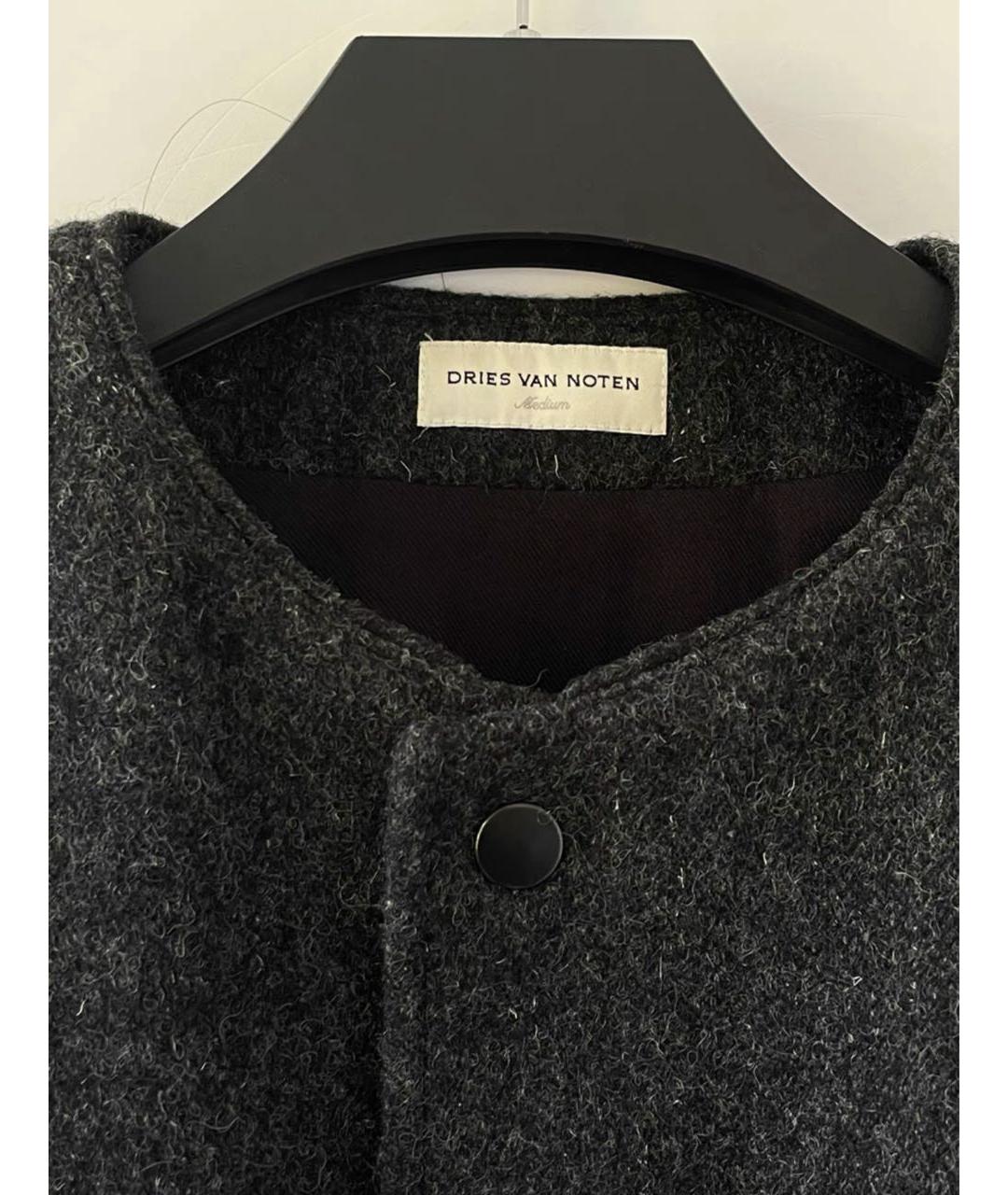 DRIES VAN NOTEN Серая шерстяная куртка, фото 3