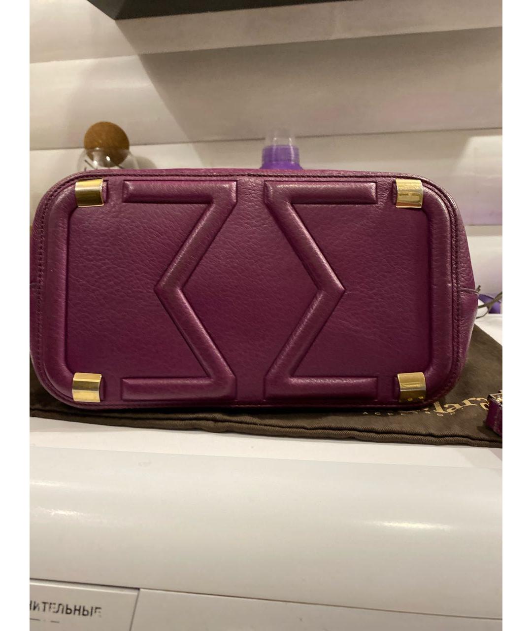 MAX MARA Фиолетовая кожаная сумка с короткими ручками, фото 6