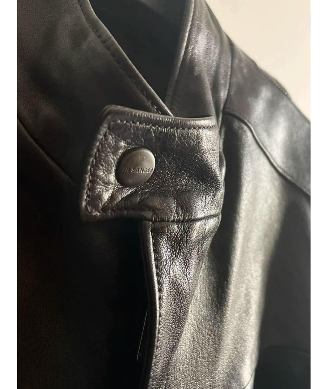 JIL SANDER Черная кожаная куртка, фото 4