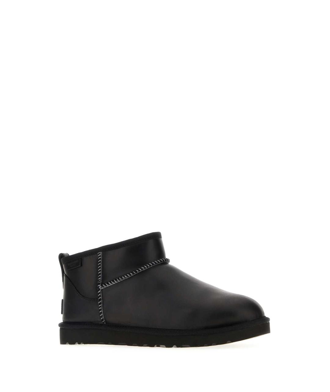 UGG AUSTRALIA Черные кожаные низкие ботинки, фото 2