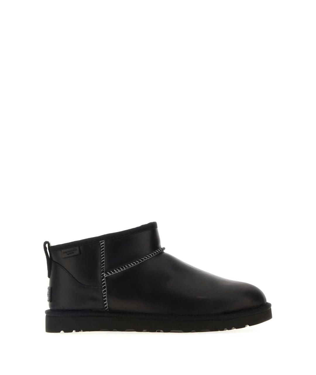 UGG AUSTRALIA Черные кожаные низкие ботинки, фото 1