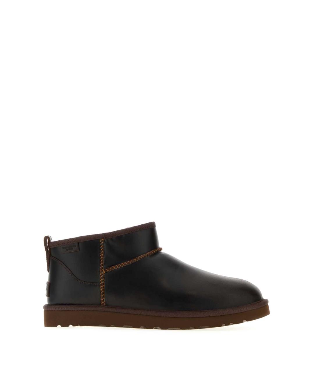 UGG AUSTRALIA Коричневые кожаные низкие ботинки, фото 1