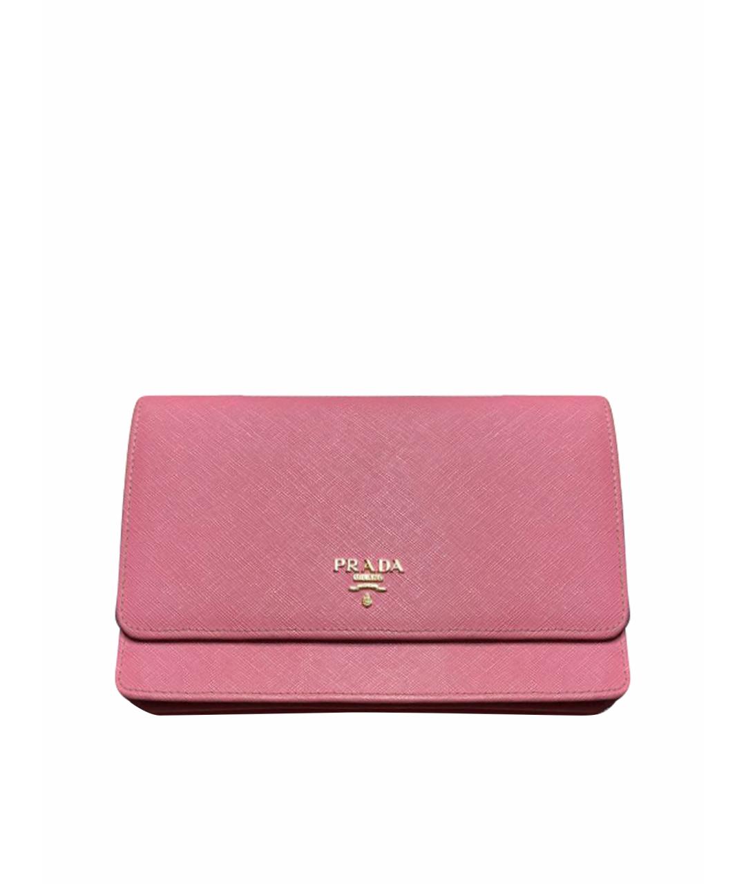 PRADA Розовая кожаная сумка через плечо, фото 1