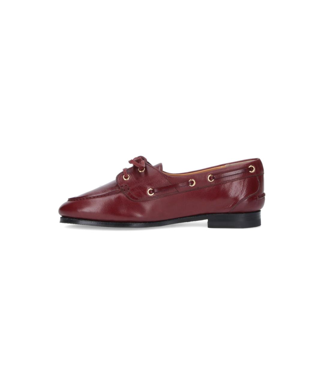 BALLY Бордовые кожаные лоферы, фото 3