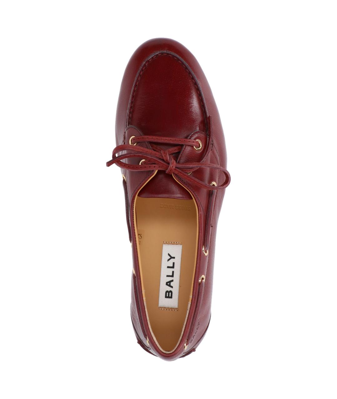 BALLY Бордовые кожаные лоферы, фото 5