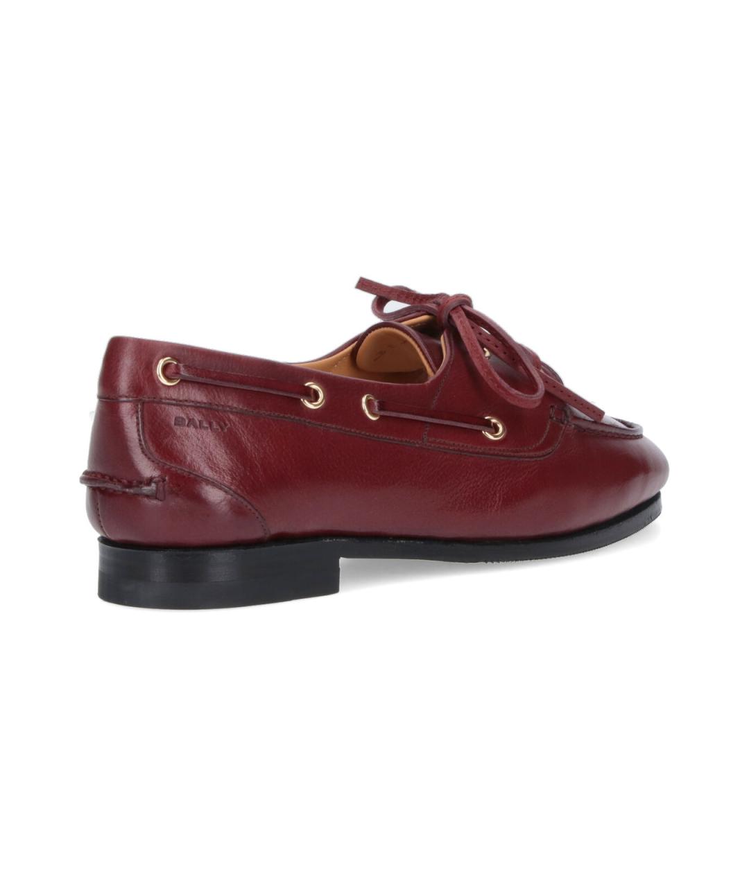 BALLY Бордовые кожаные лоферы, фото 4
