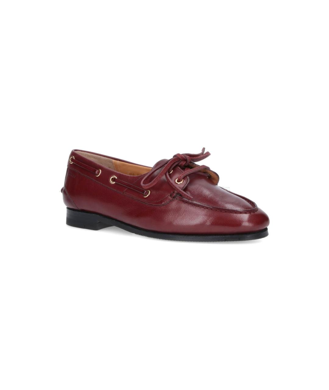 BALLY Бордовые кожаные лоферы, фото 2