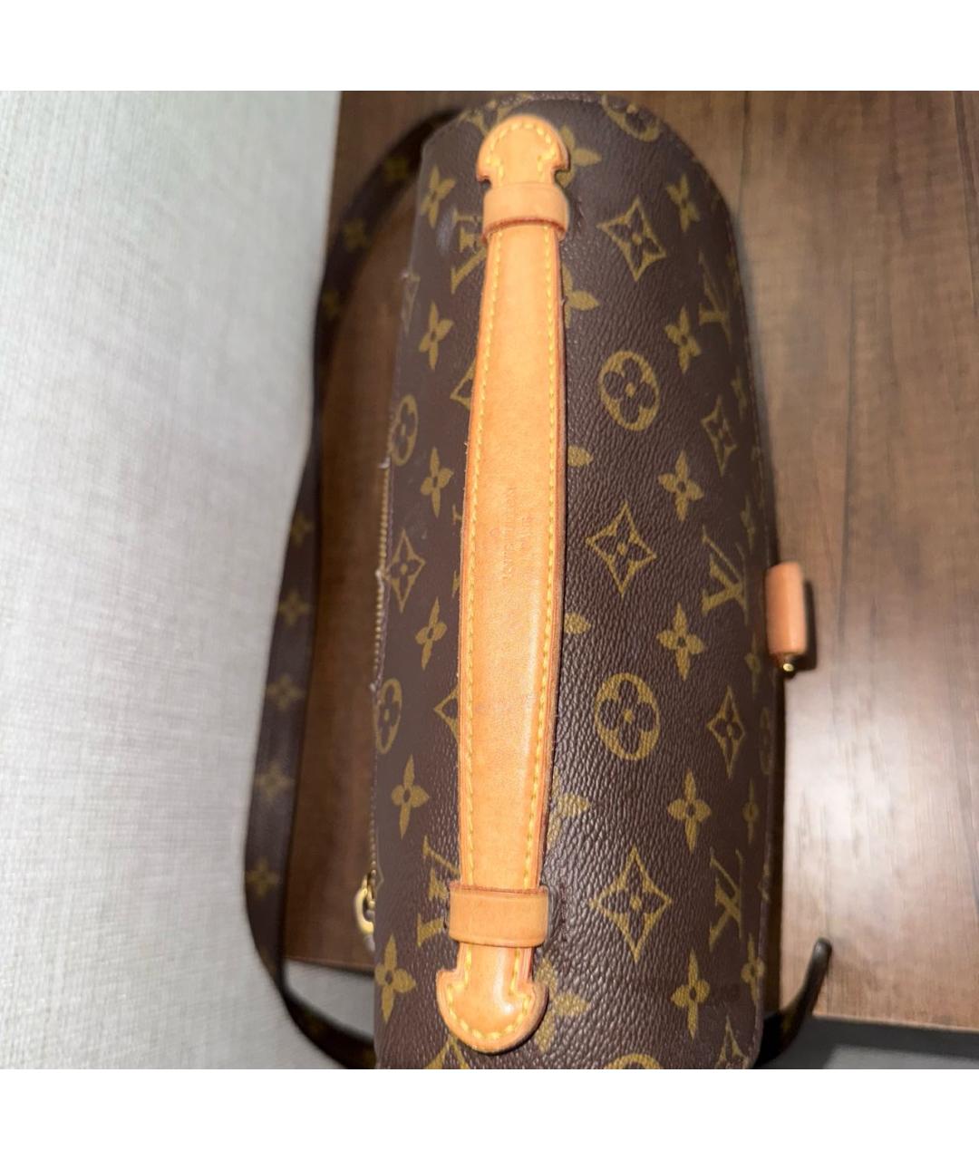 LOUIS VUITTON Коричневая кожаная сумка через плечо, фото 2