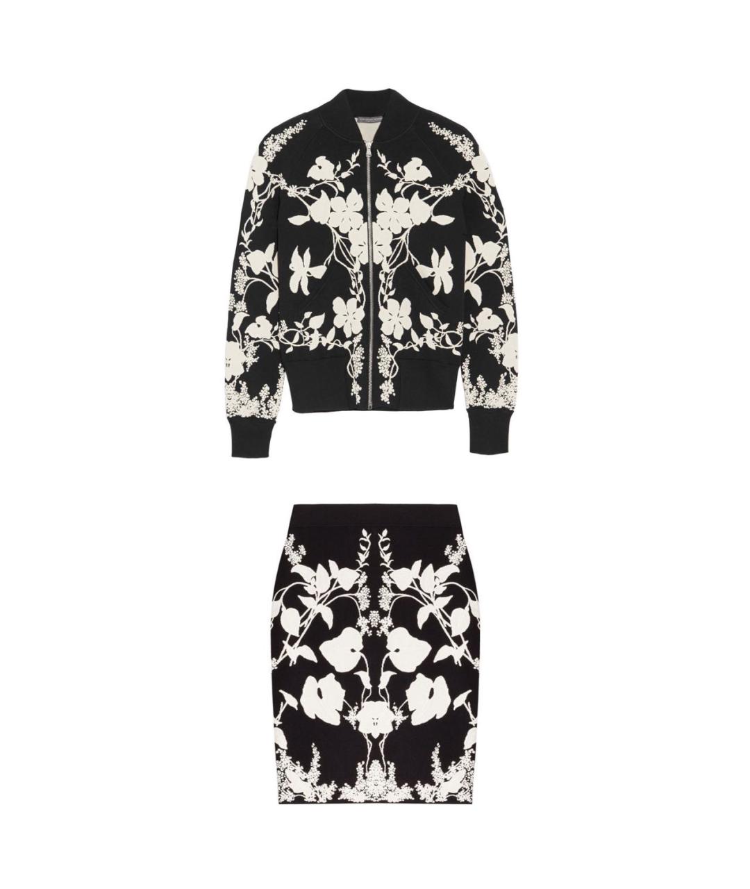 ALEXANDER MCQUEEN Черный вискозный костюм с юбками, фото 1