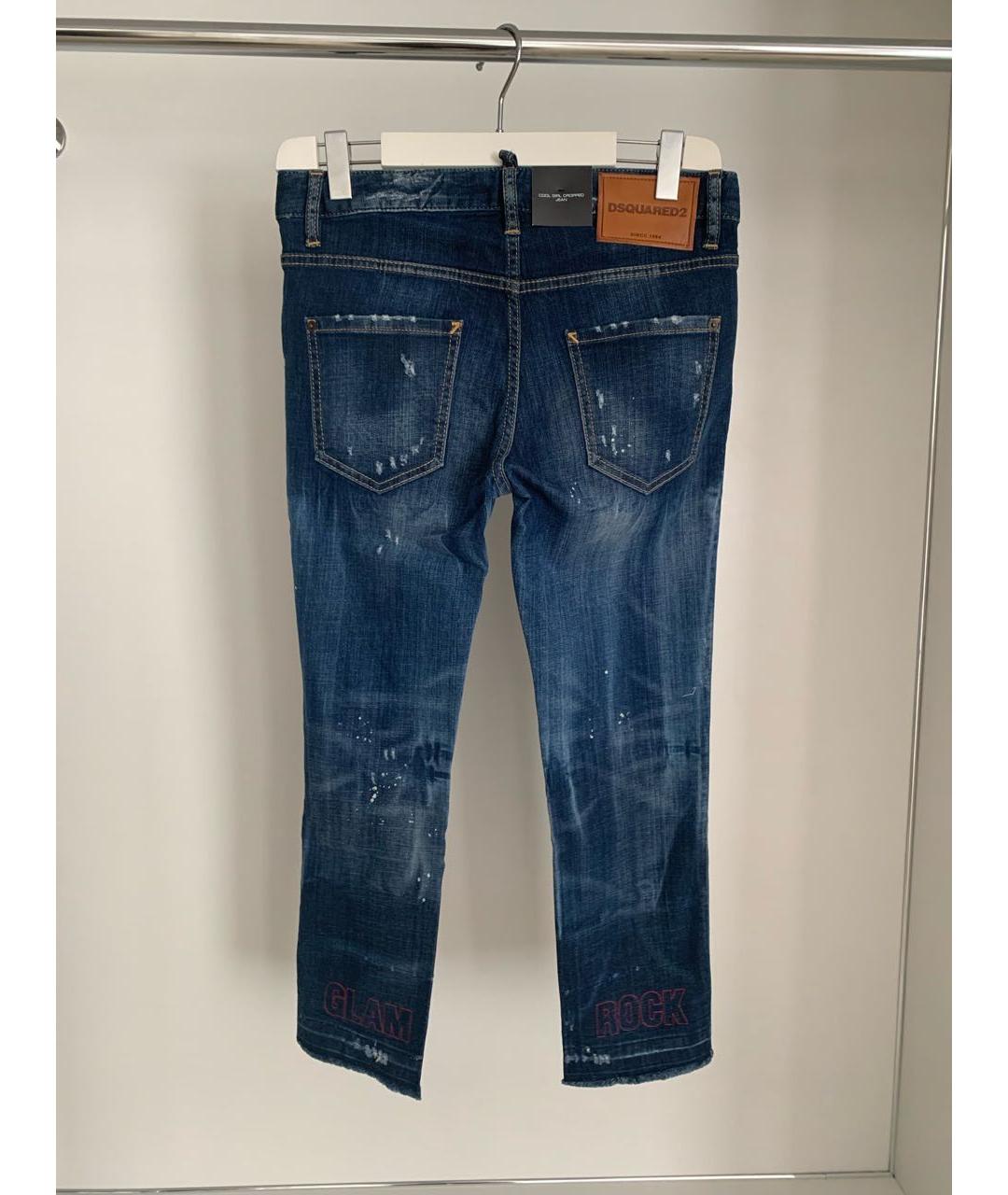 DSQUARED2 Темно-синие хлопковые прямые джинсы, фото 2