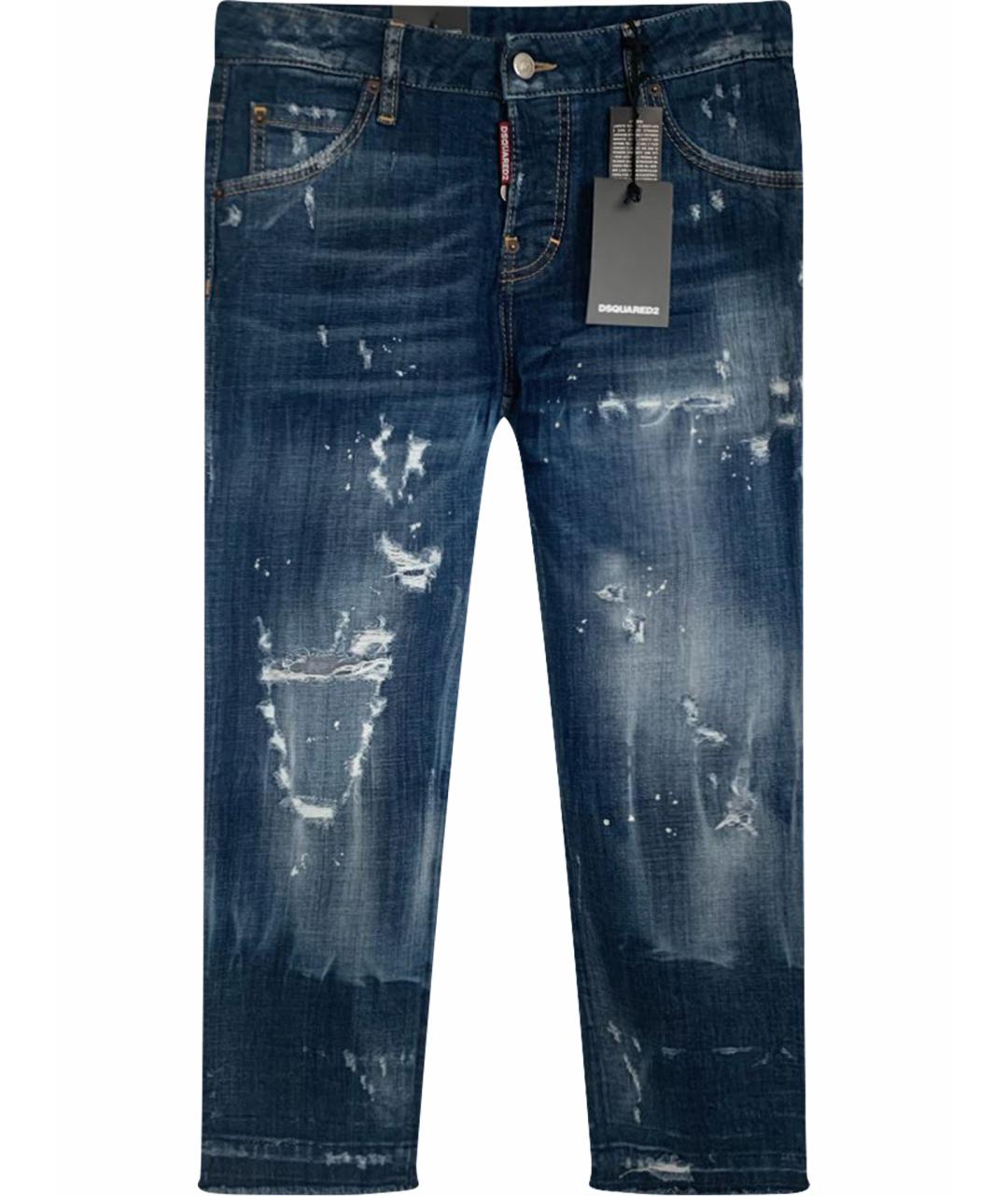DSQUARED2 Темно-синие хлопковые прямые джинсы, фото 1