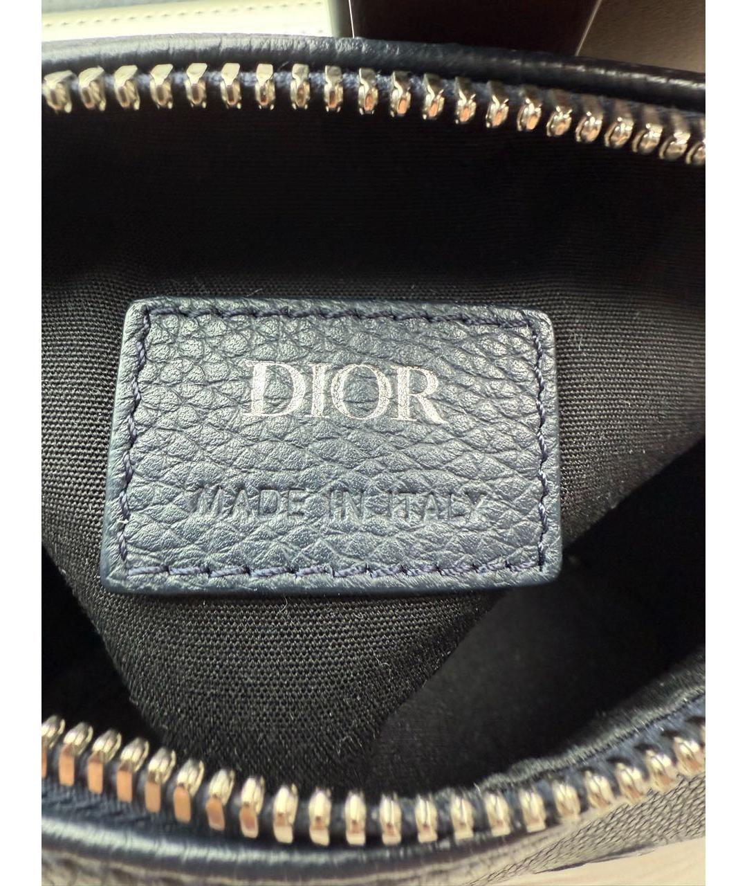 CHRISTIAN DIOR Синяя кожаная сумка на плечо, фото 5