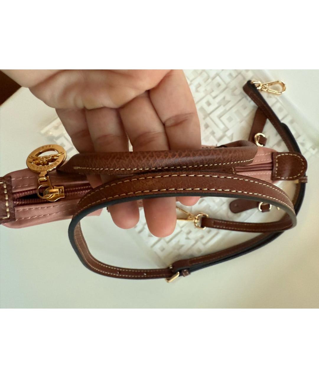 LONGCHAMP Розовая сумка с короткими ручками, фото 8