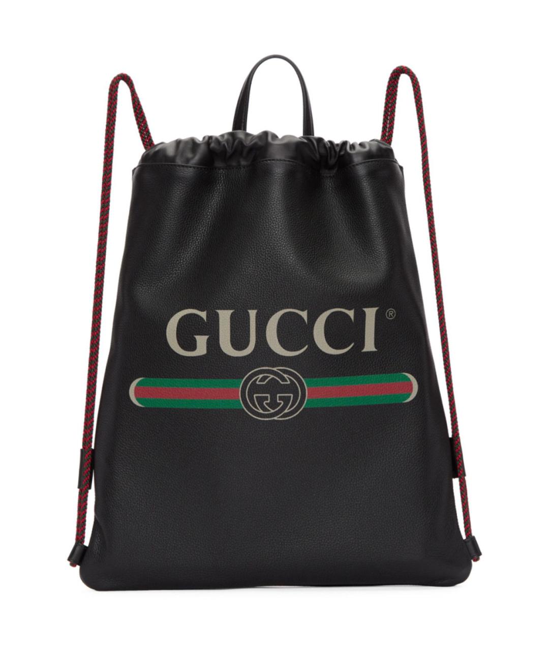 GUCCI Черный кожаный рюкзак, фото 1