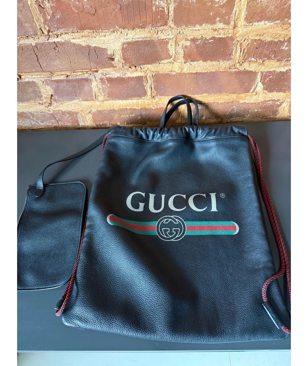 GUCCI Черный кожаный рюкзак, фото 6