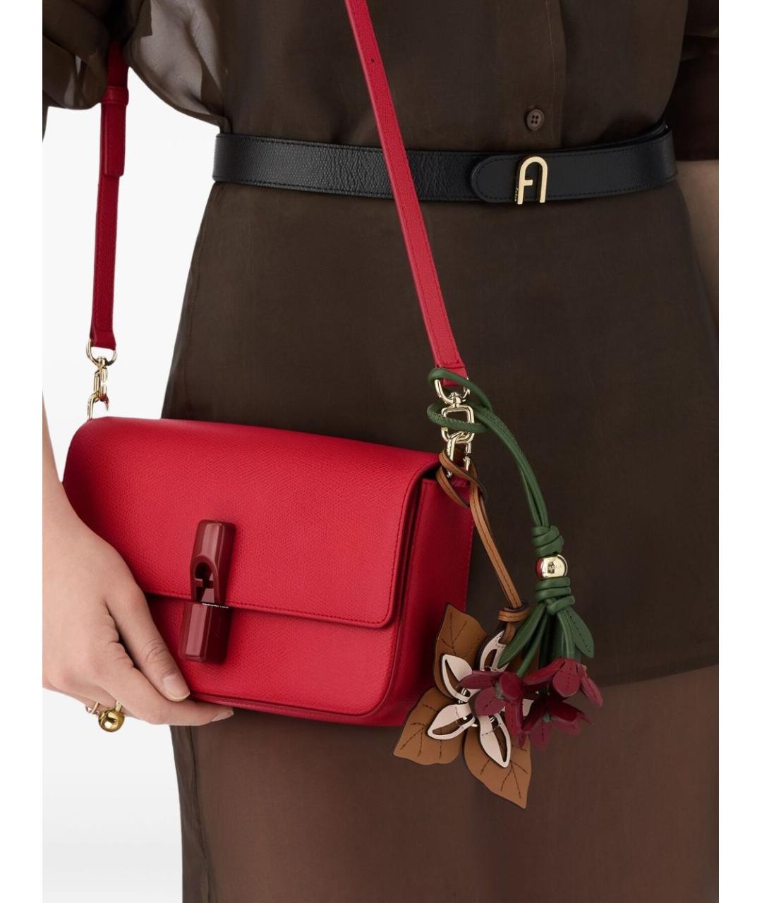 FURLA Красная кожаная сумка с короткими ручками, фото 4