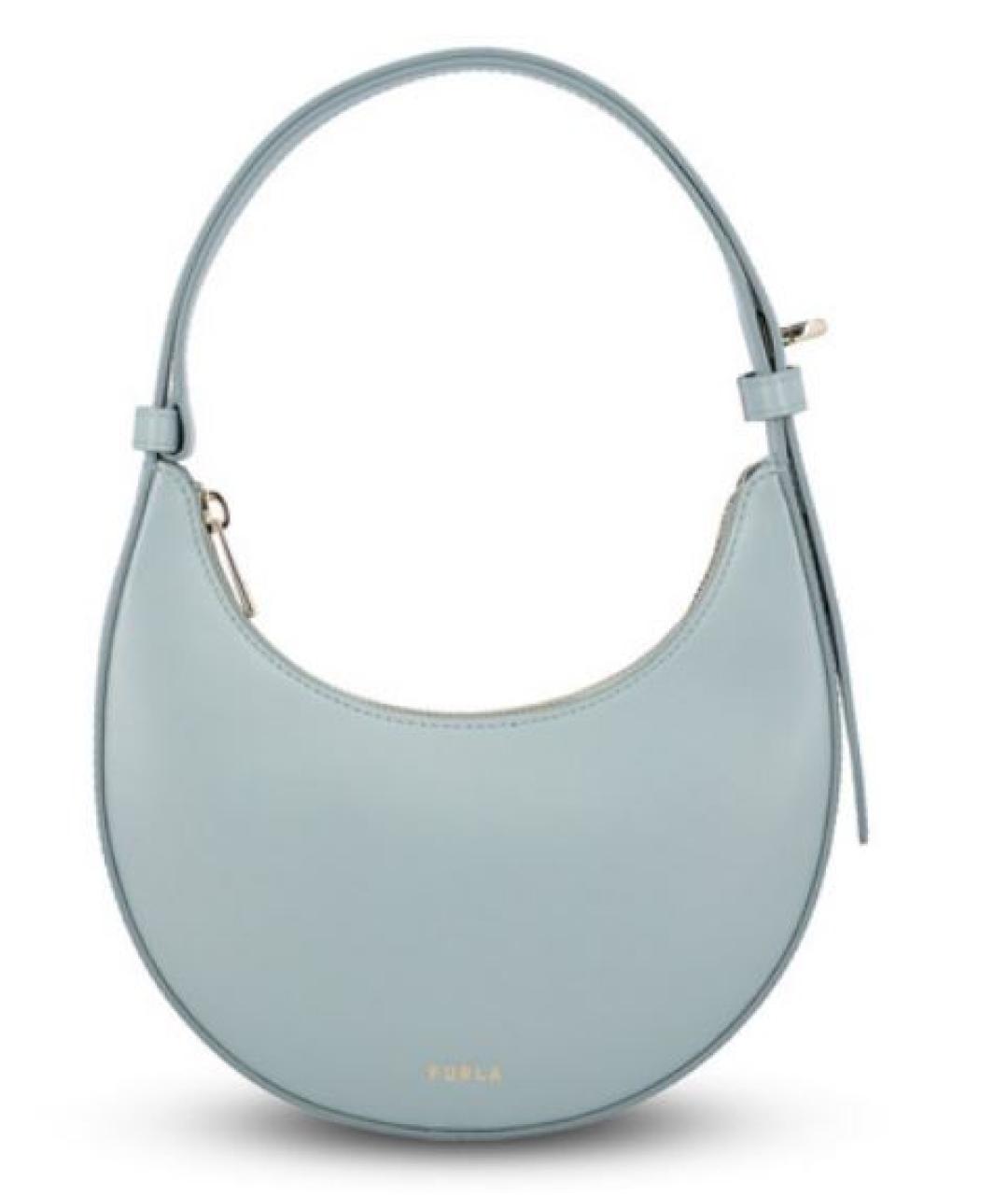 FURLA Голубая кожаная сумка через плечо, фото 1