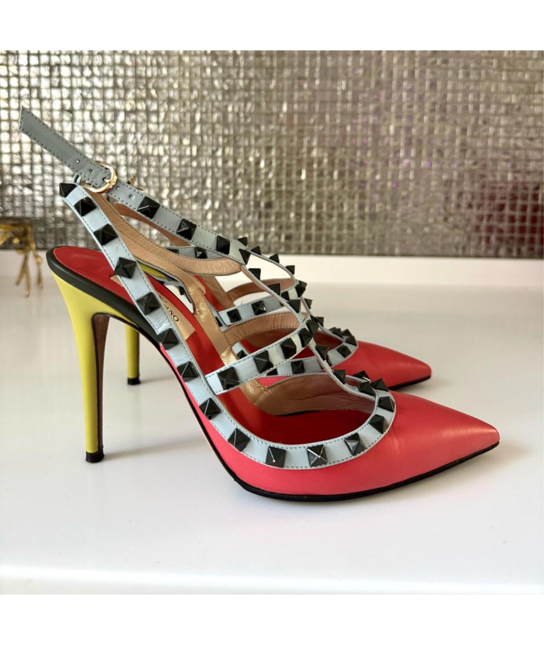 VALENTINO Мульти кожаные босоножки, фото 8