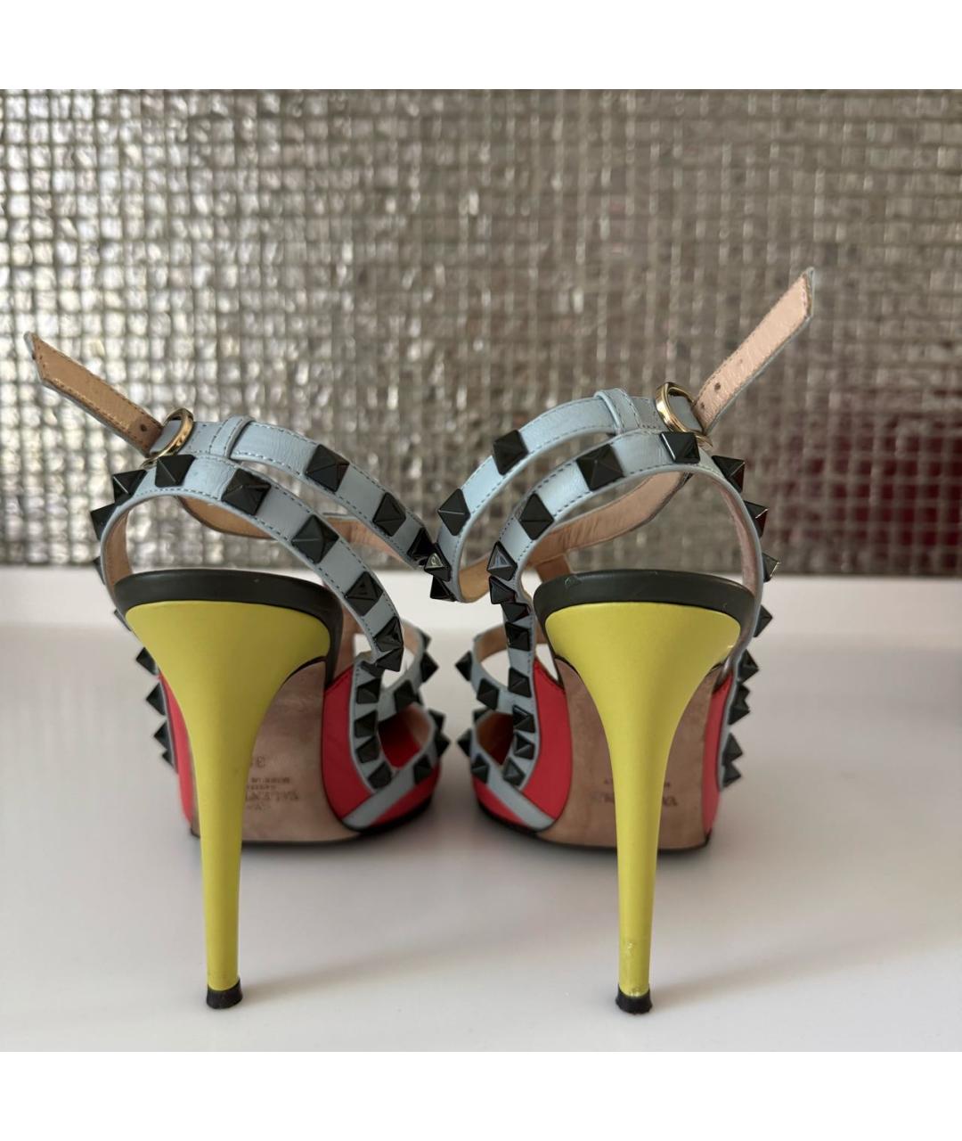 VALENTINO Мульти кожаные босоножки, фото 4