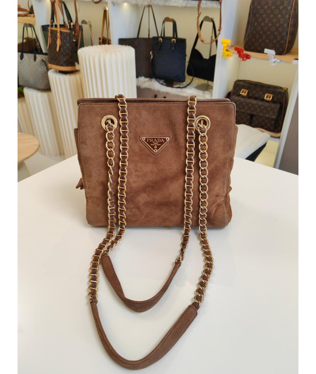 PRADA Коричневая кожаная сумка через плечо, фото 2