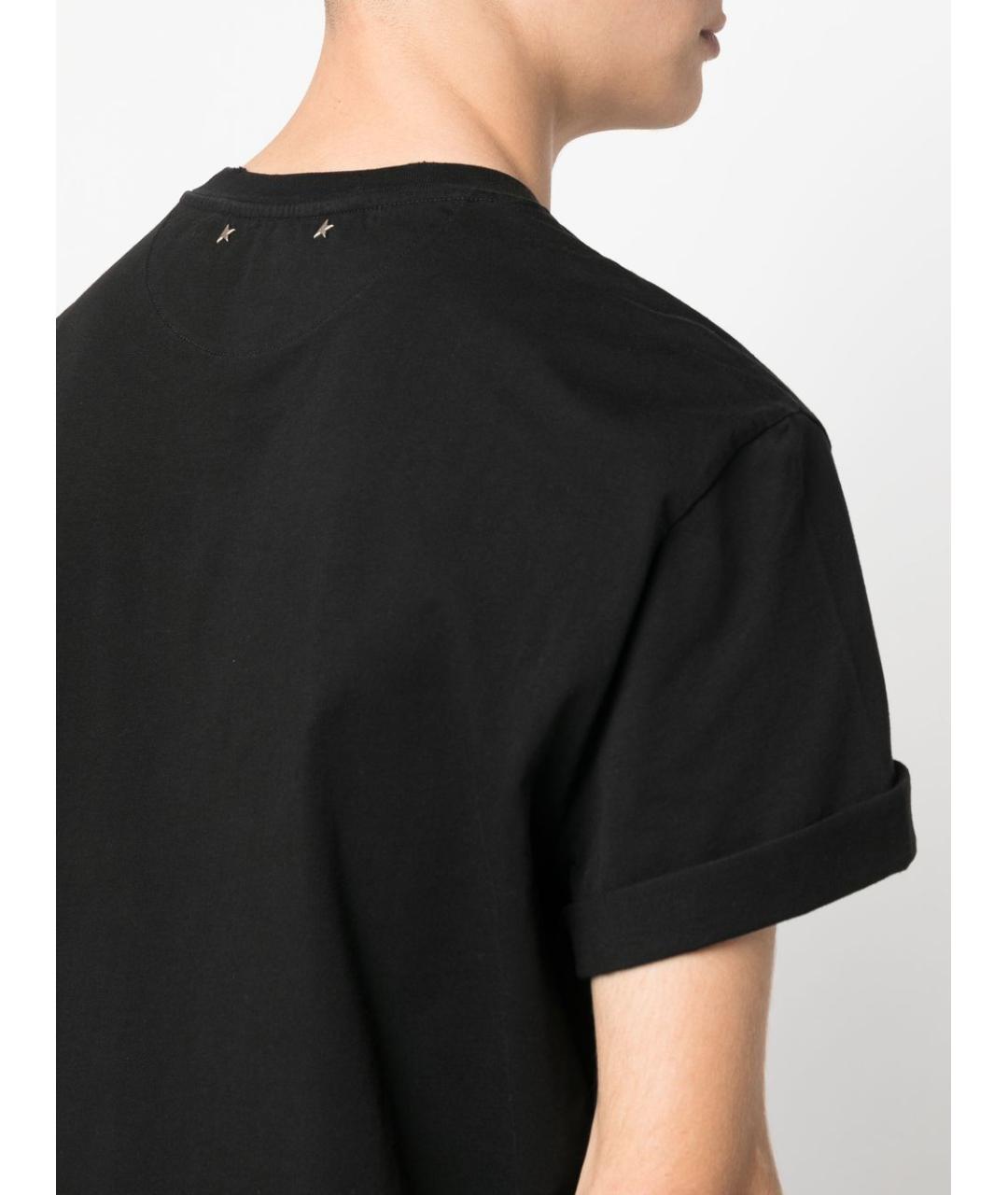 GOLDEN GOOSE DELUXE BRAND Черная хлопковая футболка, фото 2