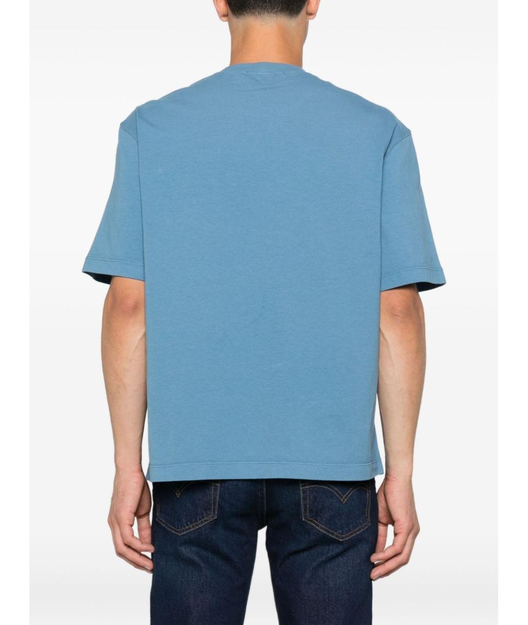 STONE ISLAND Голубая хлопковая футболка, фото 4